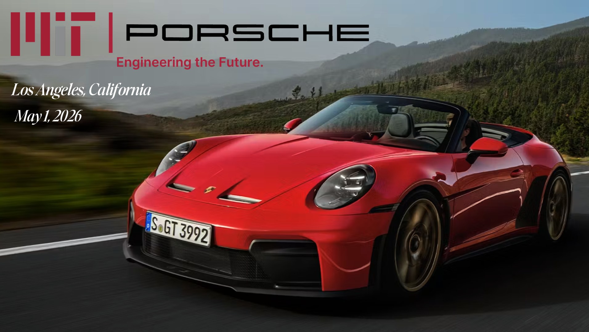 MIT × Porsche — red 911 cabriolet