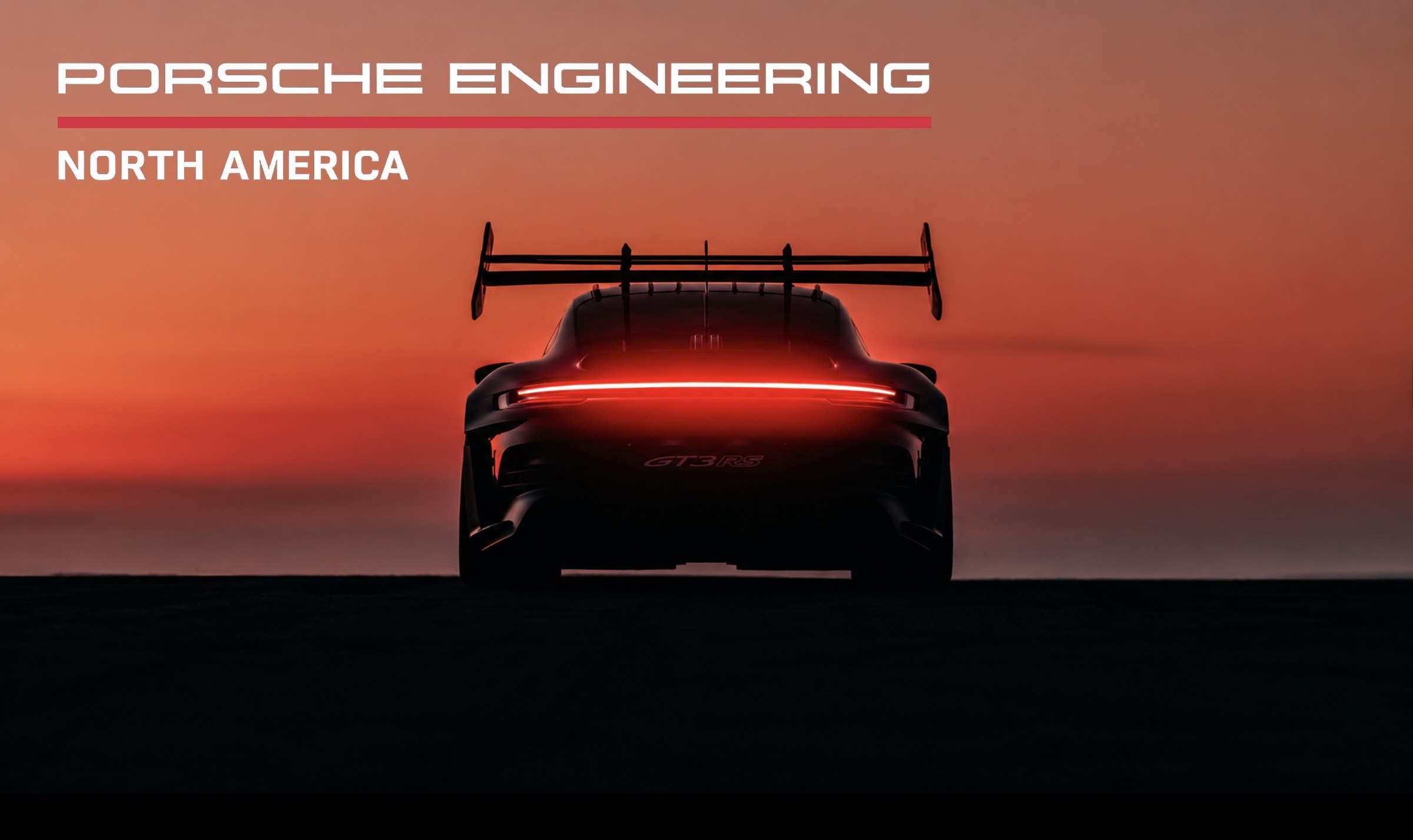 Porsche Engineering North America — red sunset visual