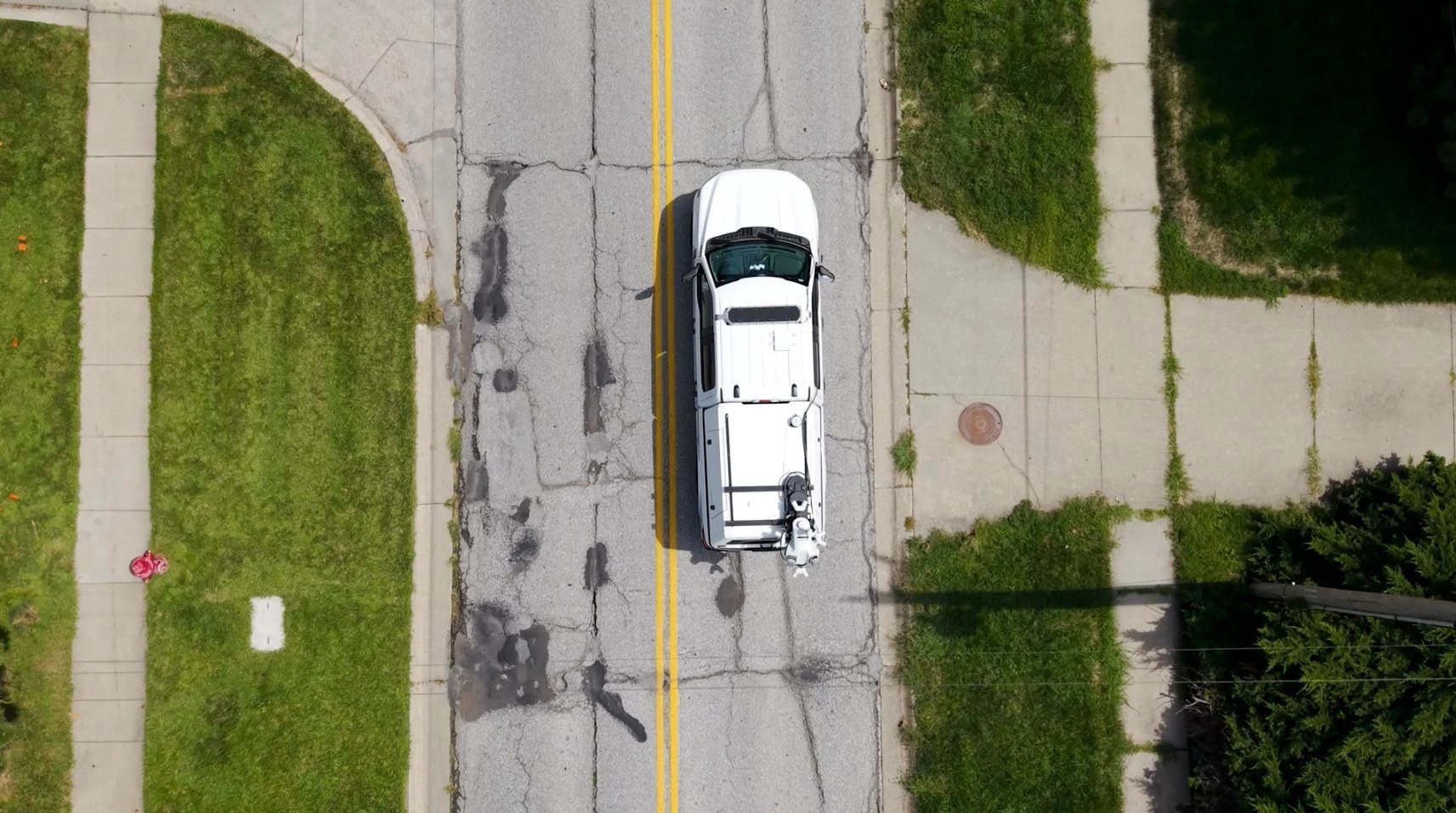 Mapping truck from directly above